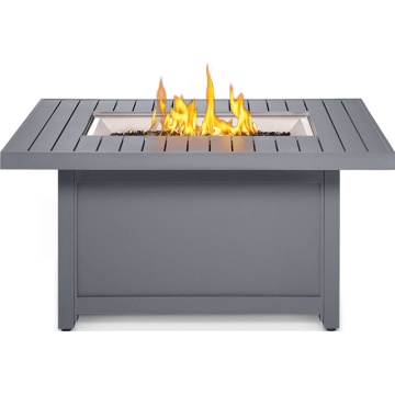 Propane gas rectangular outdoor patioflame table
