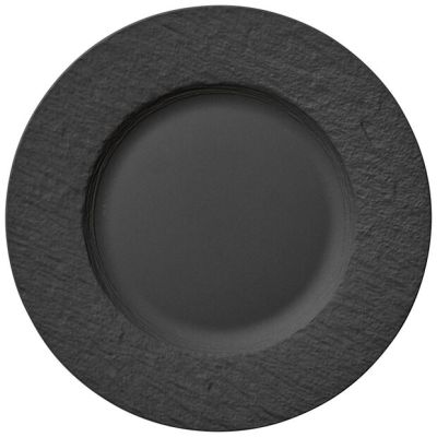 10.5" Round Plate - Manufacture Rock Black Gray
