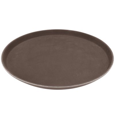 14" Round Serving Tray - Brown