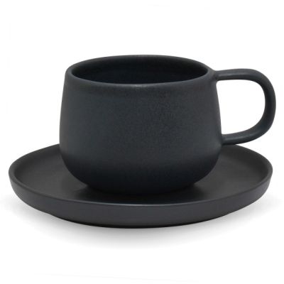 7,6 oz Tea Cup and Saucer Set - Uno Granite