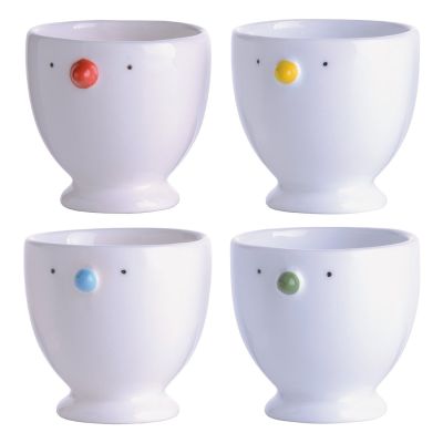 Set of Four Porcelain Egg Cups