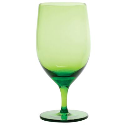 green olive water glass goblet