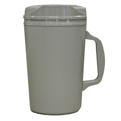 34 oz Insulated Plastic Pitcher with Lid - Gray (Box of 24)