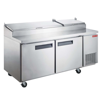 70" Refrigerated Pizza Prep Table - 9 Food Pans