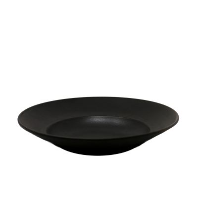 12" Black Deep Pasta Plate - Black