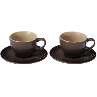 Set of 2 Cappuccino cups and saucers - Oyster 