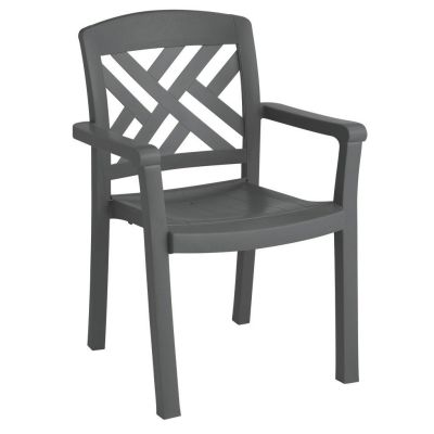 chaise en résine avec appuis-bras couleur charbon